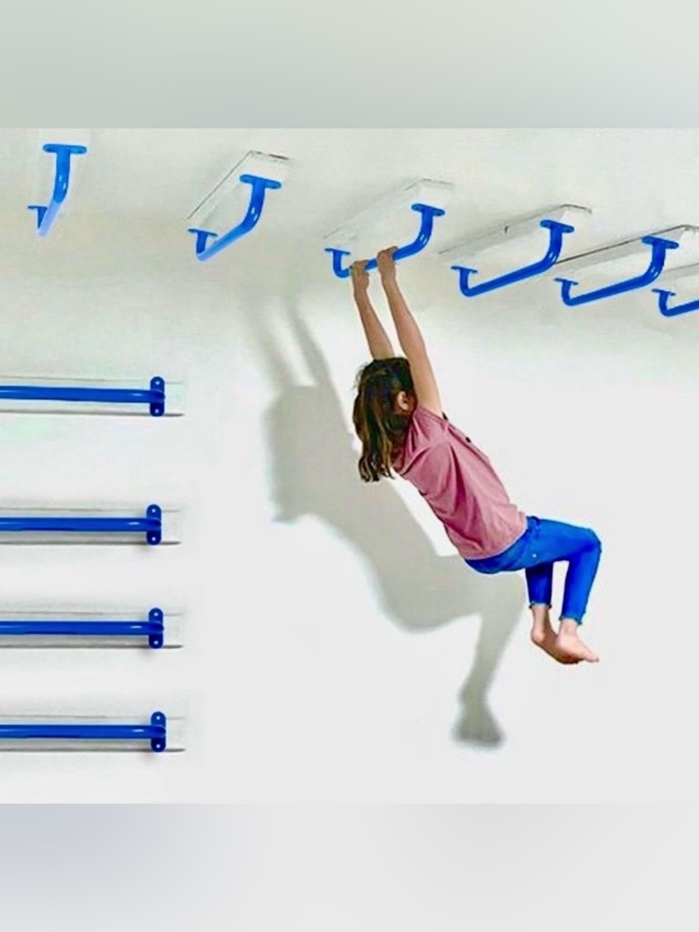 17 Inch 6 Pieces Blue Metal Safety Handles for Outdoor Playground - Playset Acce